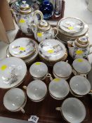 A Japanese tourist eggshell decorated teaset