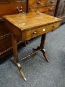 Nineteenth century mahogany single drawer occasional table
