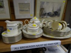 Approximately fifty-eight piece Minton 'Bordeaux' pattern dinner & teaware including teapot, serving