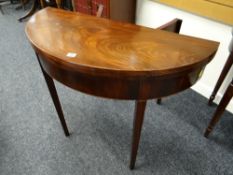 Antique mahogany & inlaid foldover tea table