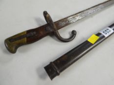 A bayonet and scabbard