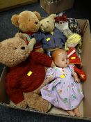 Collection of vintage teddies & dolls