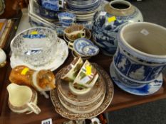 A tray of mixed china & glass