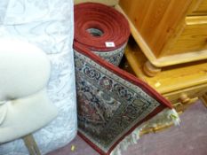 Red floral carpet runner