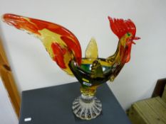 Large Murano style glass cockerel