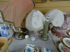 Selection of decorative table lamps and shades