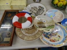 Parcel of ornamental maritime related items, many display plates etc