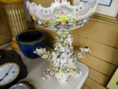Victorian Austrian style cherub and floral encrusted comport (some losses)