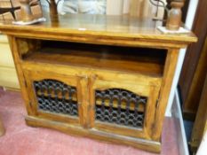 Small rustic two door entertainment cabinet