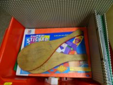 Tub of children's games including Lego