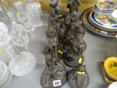 Collection of composition bronze effect figures, incised 'Rynhart', limited editions of 250