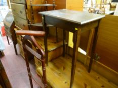 Two shelf whatnot, occasional table and clothes hanger