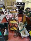 Garden corner planter stand, a peacock planter stand and a concrete planter stand