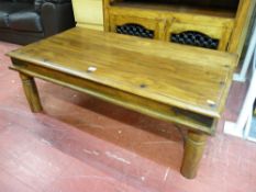 Rustic wooden coffee table