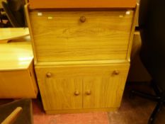 Modern pine effect writing bureau