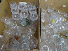 Two boxes of good drinking glassware