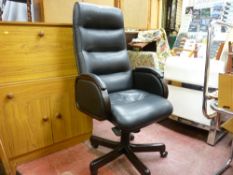 Black upholstered director's chair