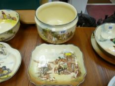 Royal Doulton jardiniere and a rectangular 'Rustic England' dish