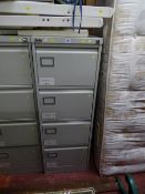 Silverline grey metal four drawer filing cabinet (no key)