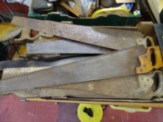 Box of vintage hand tools