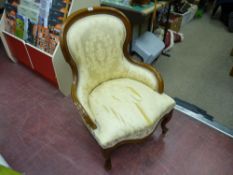 Reproduction Victorian spoonback chair