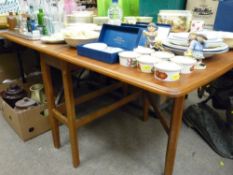 Teak Meredew drop leaf table and a modern computer workstation