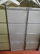 Ostaline grey four drawer metal filing cabinet with key