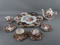 Wileman & Co Imari decorated part cabaret set and tray