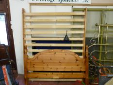 5ft pine framed bed, no mattress