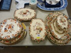 Gilt and rust decorated Victorian part dinner service