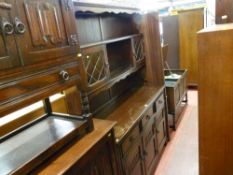 Priory style dresser with three base cupboard and three drawers