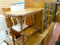 Two tier occasional table with turned supports