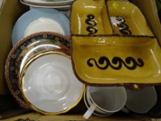 Good slipware dish and an assortment of mixed porcelain