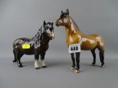 Two Beswick models of a Dartmoor pony and a Shetland pony