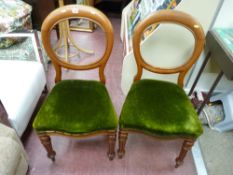 Pair of mahogany balloon back chairs
