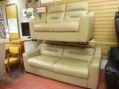 LA-Z-BOY mocha coloured suite comprising three seater couch and two seater couch