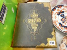 Antique family Bible with gilt metal clasps