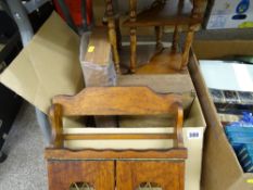 Box with an assortment of hanging racks, display cabinets etc