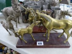 Heavy white metal stag ornaments and other metallic horse ornaments