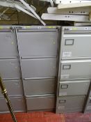 Ostaline grey four drawer metal filing cabinet with key