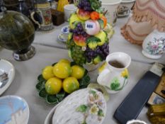 Parcel of decorative fruit and other porcelain