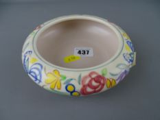 Poole pottery hand painted shallow bowl