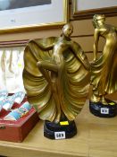 A Leonardi Art Deco gilt plaster figure, 36cms high