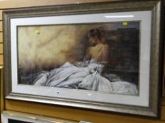Modern framed print of a reclining female