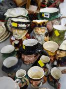 Collection of various makes of Toby Jugs