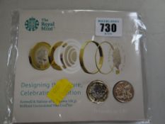 A Royal Mint pack of £1 coins to celebrate the new design