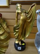 A Leonardi Art Deco gilt plaster figure