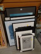 A parcel of framed black & white photographs and prints