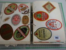 An extensive collection of various bottle & food advertising labels