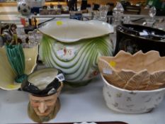 A Royal Doulton 'Monty' Toby Jug, Sylvac vases etc